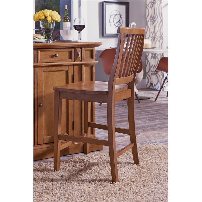 Homestyles Americana Wood Counter Stool in Brown