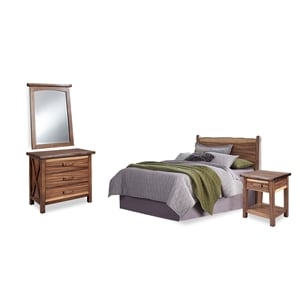 forest retreat brown wood queen bed nightstand chest and mirror