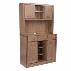 big sur brown wood buffet with hutch