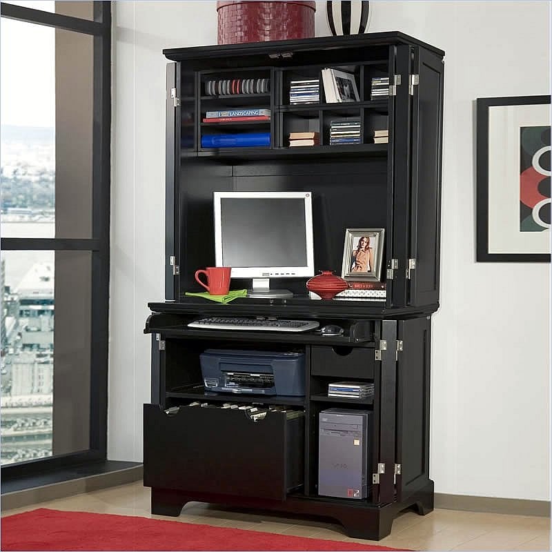 Home Styles Furniture Bedford Cabinet Hutch in Ebony