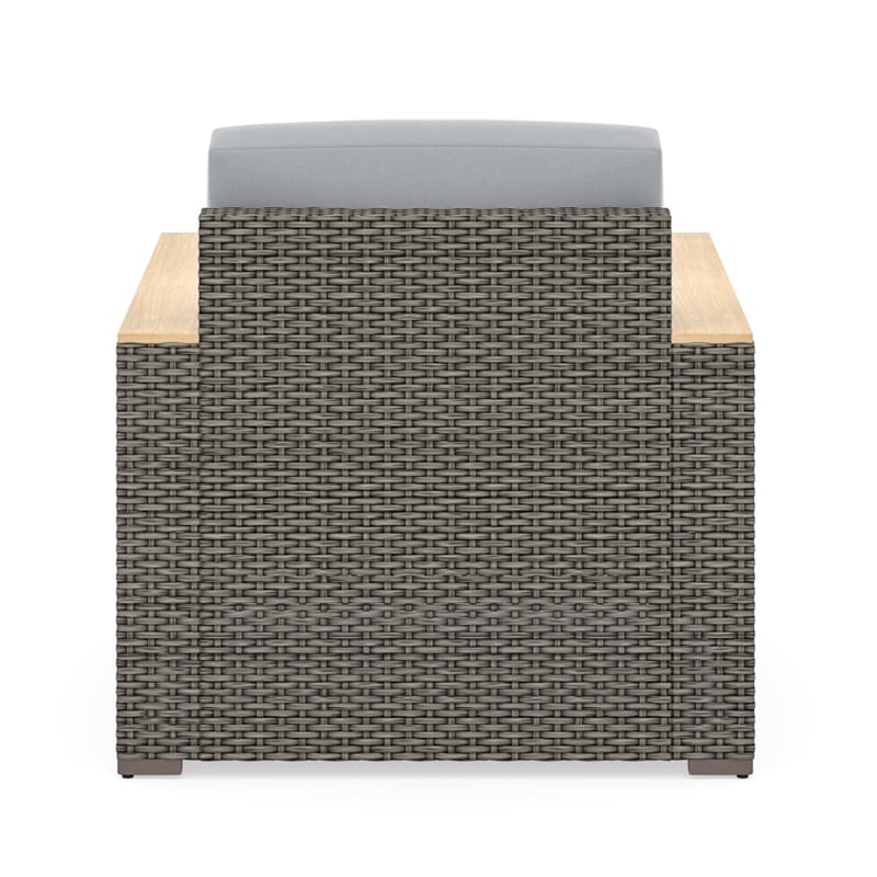 Homestyles Boca Raton Rattan Outdoor Arm Chair in Brown