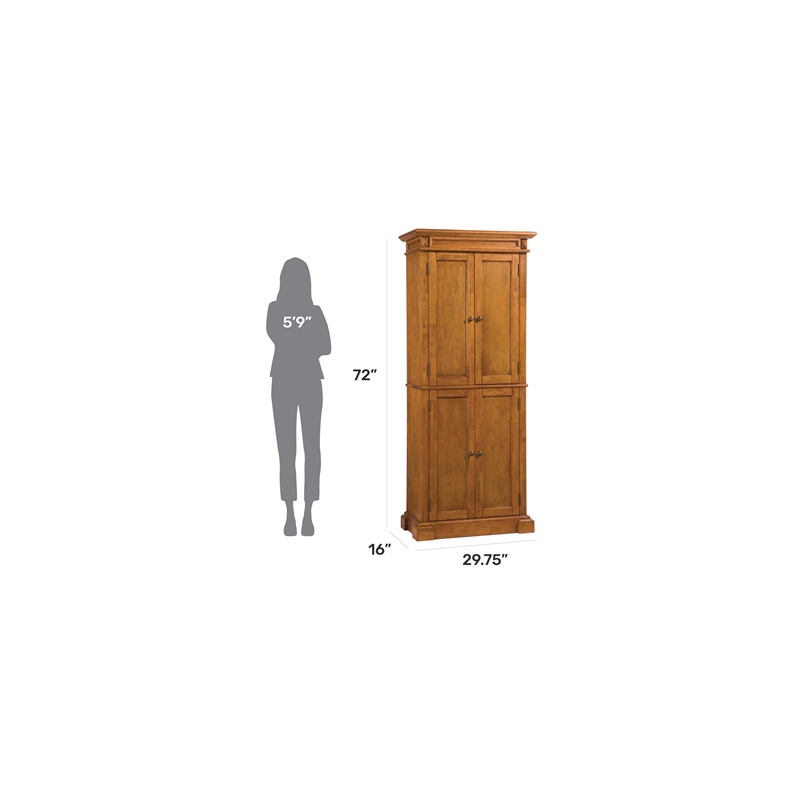 Homestyles Americana Wood Kitchen Pantry in Brown