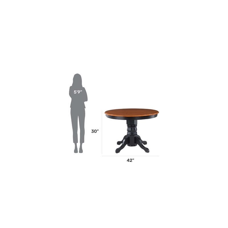 Homestyles Bishop Wood Pedestal Table in Black