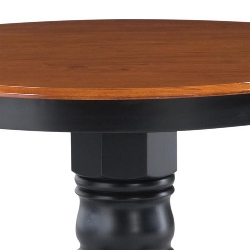 Homestyles Bishop Wood Pedestal Table in Black