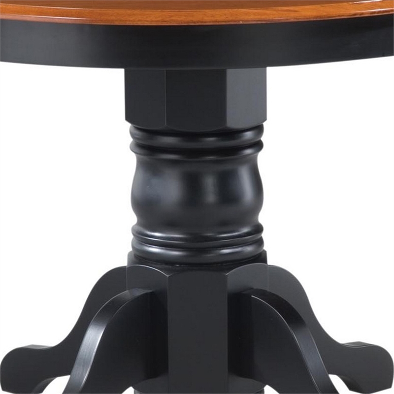 Homestyles Bishop Wood Pedestal Table in Black