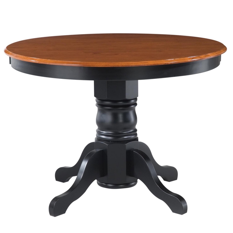 Homestyles Bishop Wood Pedestal Table in Black