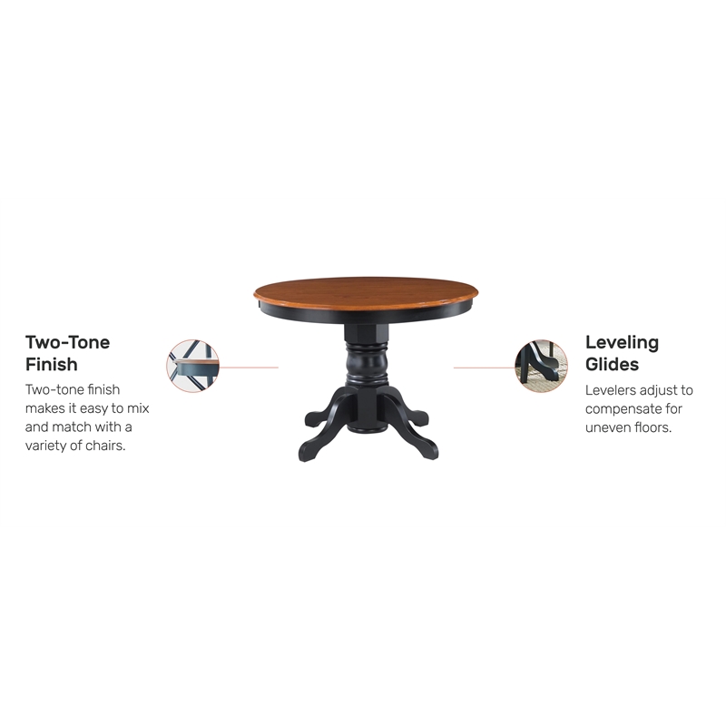 Homestyles Bishop Wood Pedestal Table in Black