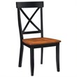 Homestyles Dining Chair in Black and Cottage Oak (Set of 2)