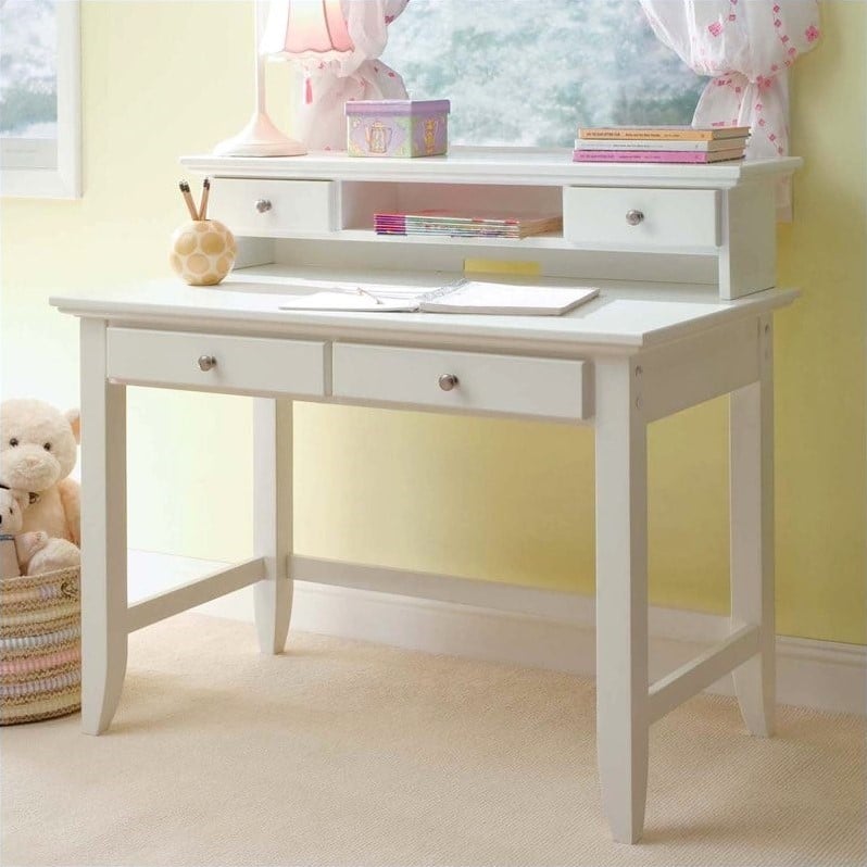 Student Desk and Hutch Set in White Finish - 5530-162