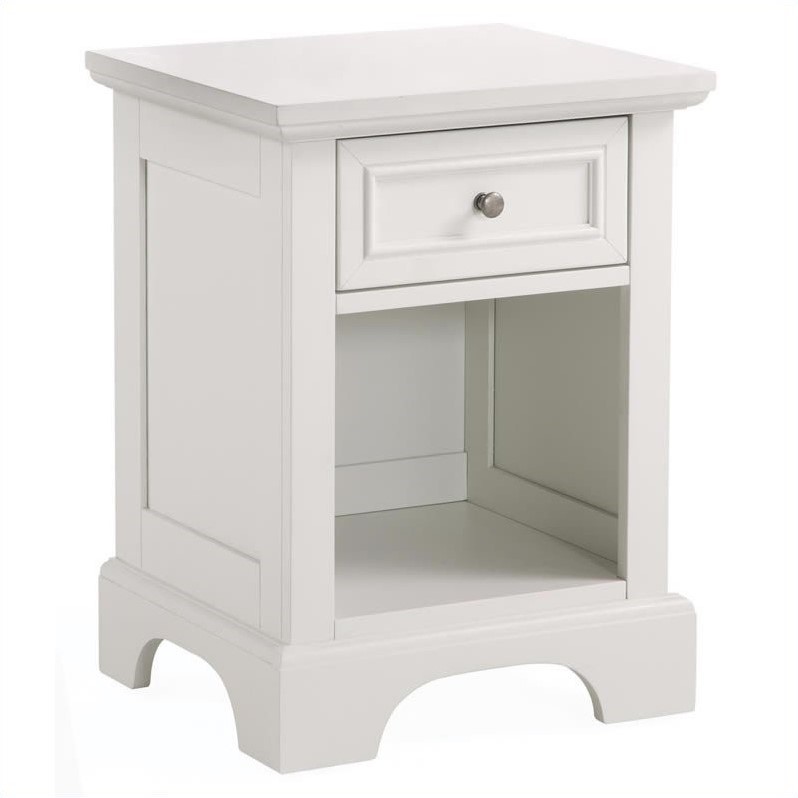 Homestyles Naples Wood Nightstand in Off White