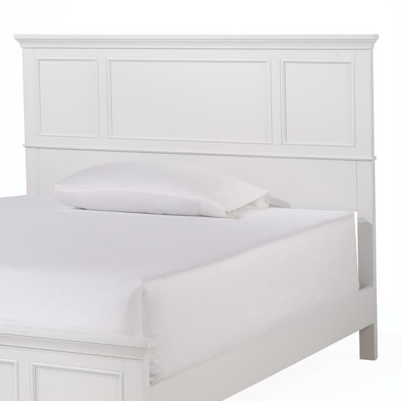 Homestyles Naples Wood Queen Bed in Off White