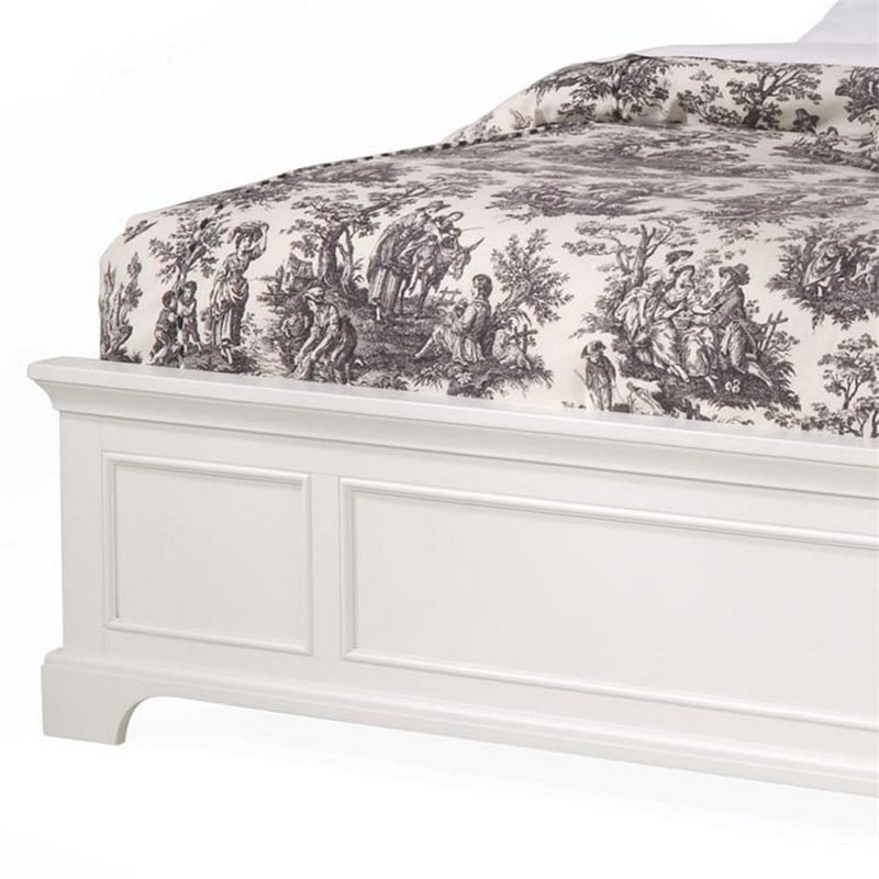 Homestyles Naples Wood Queen Bed in Off White