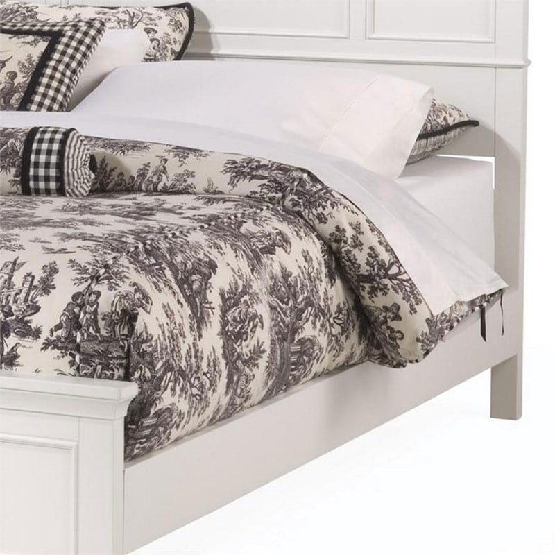 Homestyles Naples Wood Queen Bed in Off White