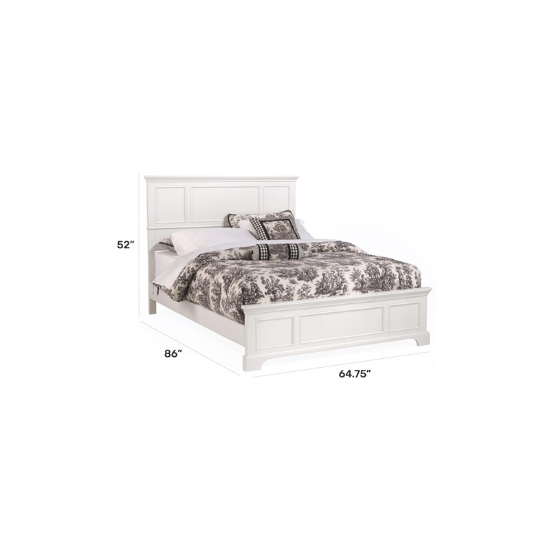 Homestyles Naples Wood Queen Bed in Off White