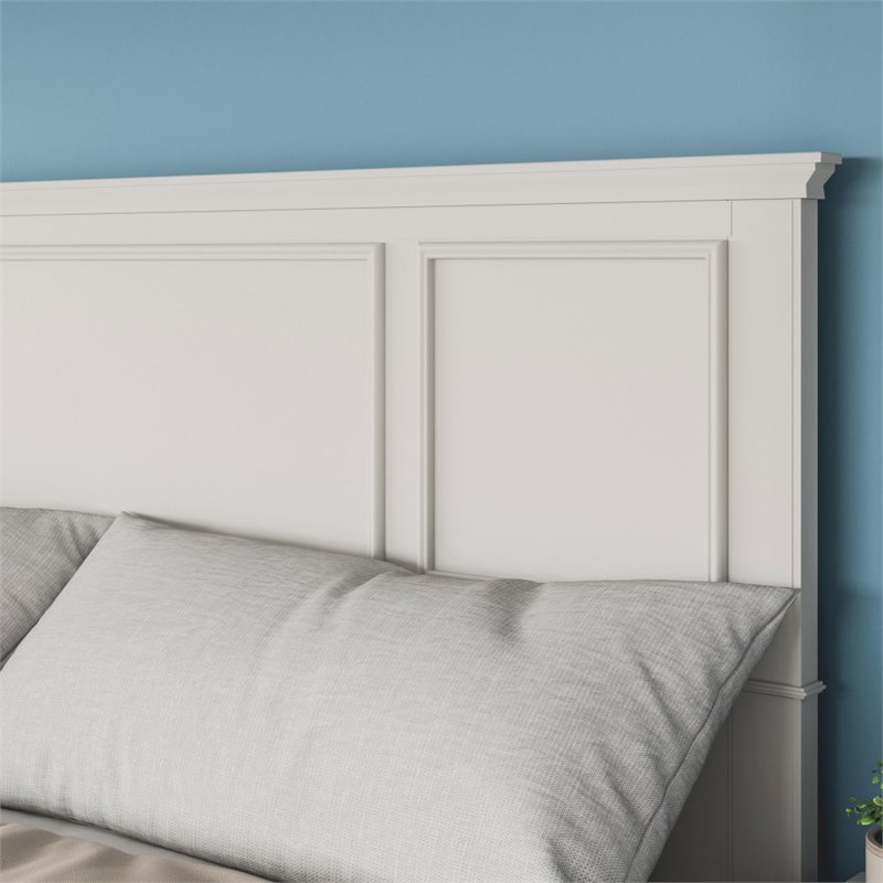 Homestyles Naples Wood Queen Headboard in Off White Cymax Business