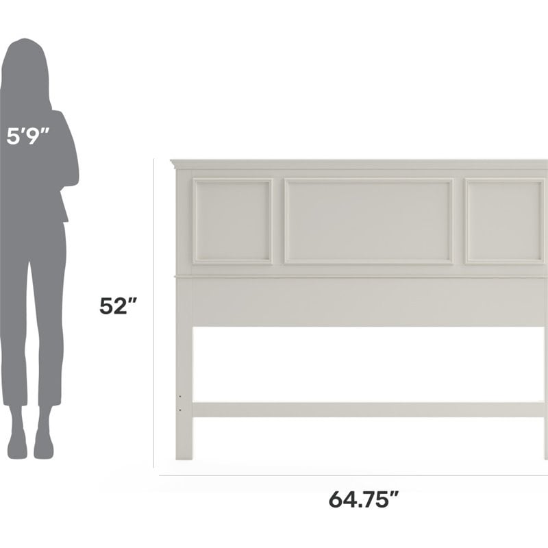 Homestyles Naples Wood Queen Headboard in Off White Cymax Business