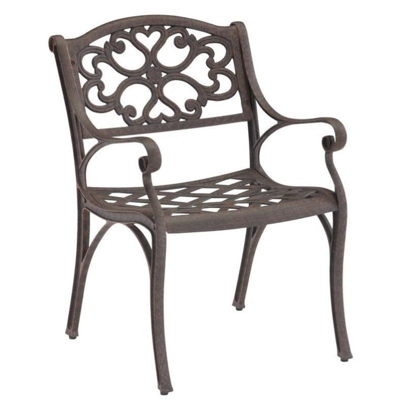 Home Styles Biscayne Outdoor Dining Arm Chair In Rust Bronze Set Of 2 5555 80 Outdoor Dining Arm Chair In Rust Bronze