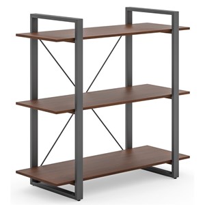 Homestyles Merge Wood Three-Shelf Bookcase in Brown