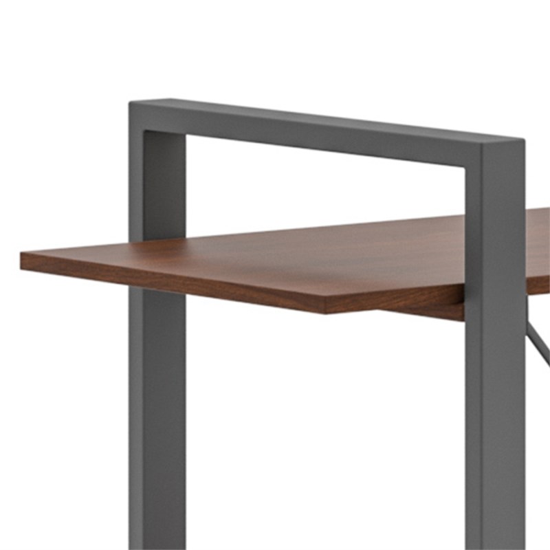 Homestyles Merge Wood Three-Shelf Bookcase in Brown