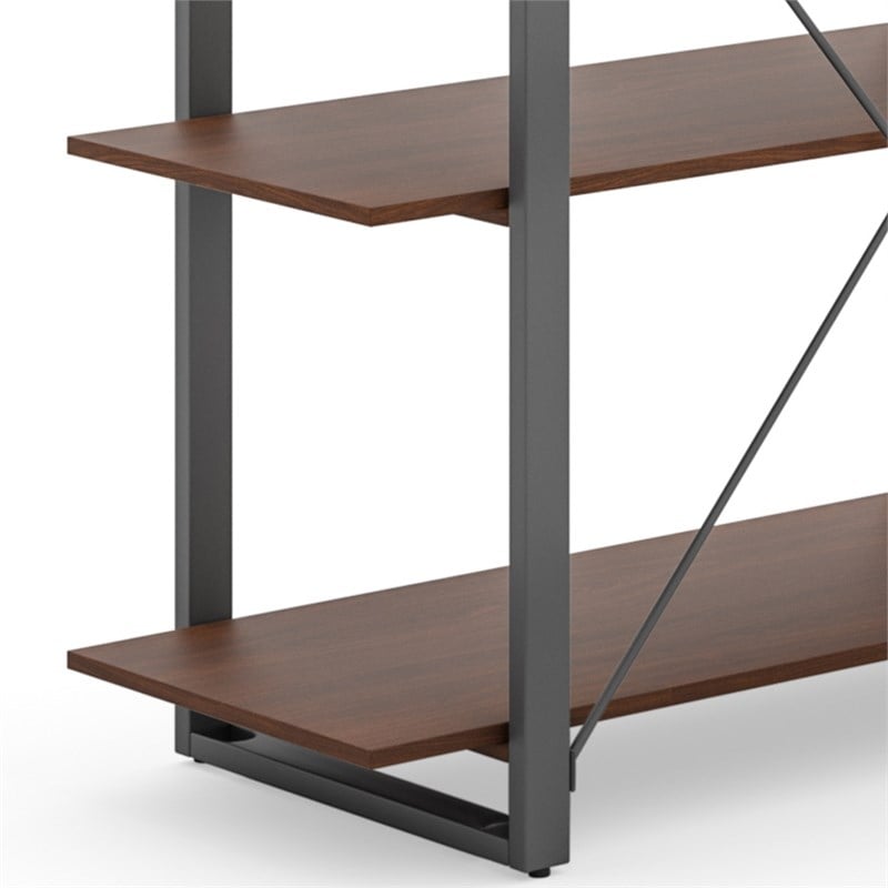 Homestyles Merge Wood Three-Shelf Bookcase in Brown