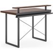 Homestyles Merge Wood Desk with Monitor Stand in Brown