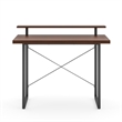 Homestyles Merge Wood Desk with Monitor Stand in Brown