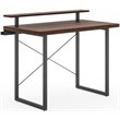 Homestyles Merge Wood Desk with Monitor Stand in Brown