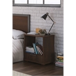 Homestyles Merge Mahogany Wood Bedroom Nightstand in Walnut Brown Stain