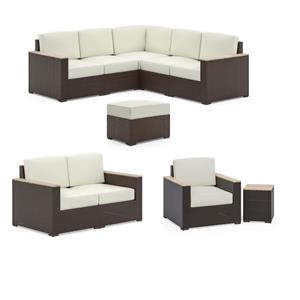 homestyles palm springs 5 piece outdoor set with sectional loveseat and armchair