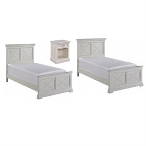 homestyles seaside lodge kids bedroom set with 2 twin beds and nightstand