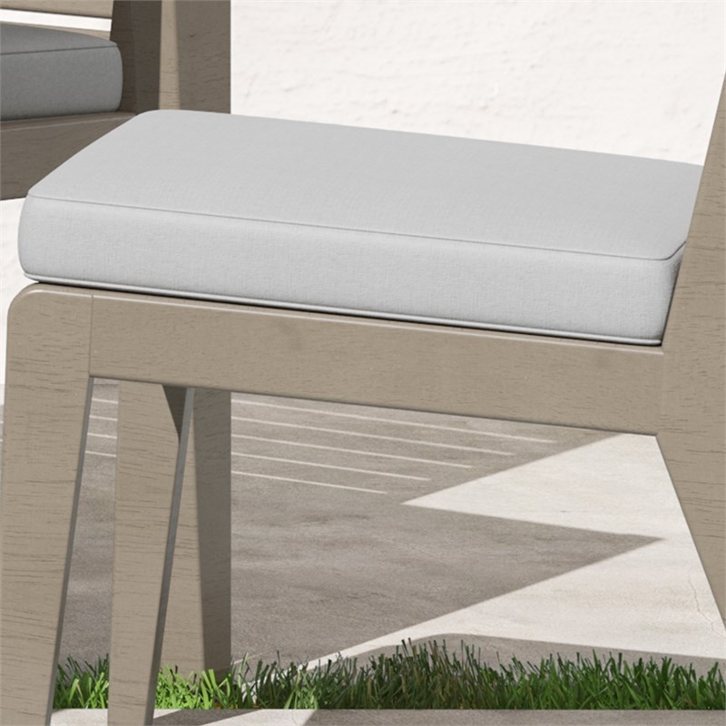 Homestyles Sustain Wood Outdoor Dining Table and Four Chairs in Gray