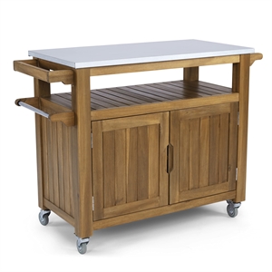 Homestyles Maho Brown Wood Outdoor Cart