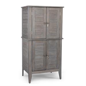 homestyles maho wood storage cabinet in gray
