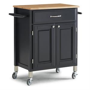 homestyles dolly madison wood kitchen cart in black