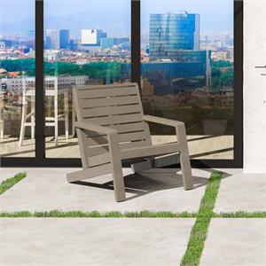 Homestyles Sustain Wood Outdoor Lounge Chair in Gray