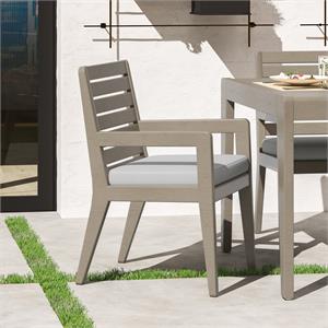 Homestyles Sustain Wood Outdoor Dining Armchair Pair in Gray