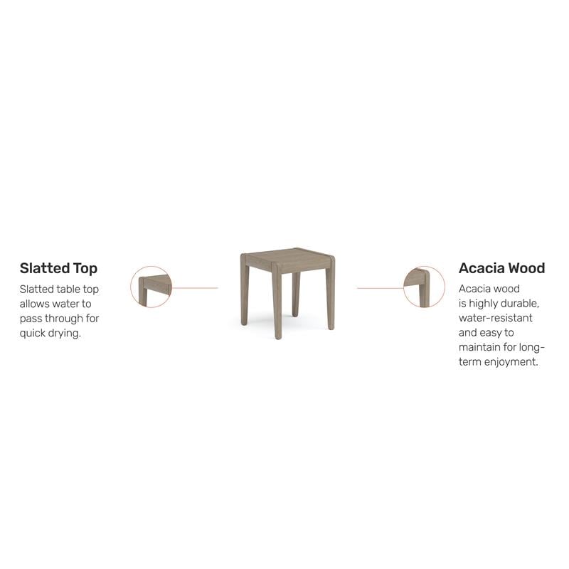 Homestyles Sustain Wood Outdoor End Table in Gray