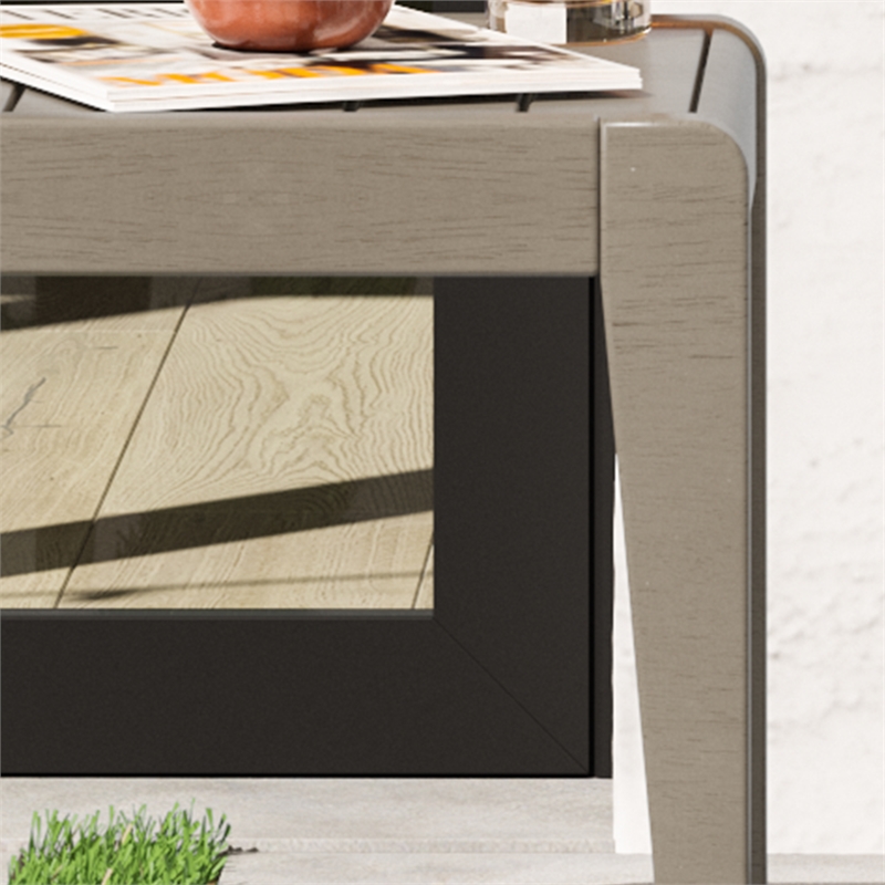 Homestyles Sustain Wood Outdoor End Table in Gray