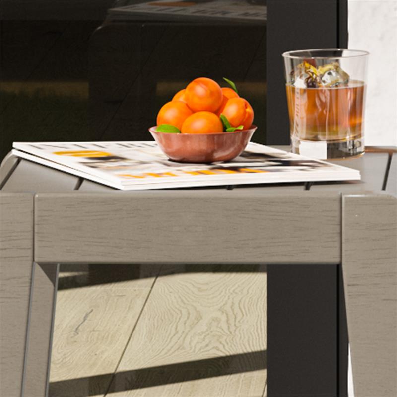 Homestyles Sustain Wood Outdoor End Table in Gray