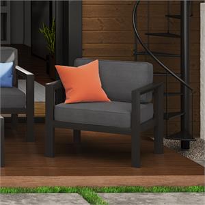homestyles grayton aluminum outdoor aluminum lounge chair in gray