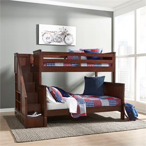 aspen brown wood twin over full bunk bed
