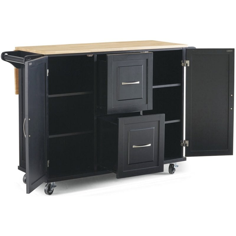 Homestyles Dolly Madison Wood Kitchen Cart in Black