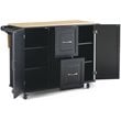 Homestyles Dolly Madison Wood Kitchen Cart in Black