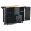 Homestyles Dolly Madison Wood Kitchen Cart in Black