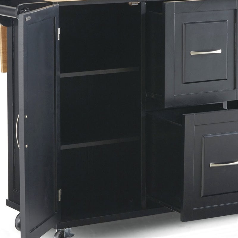 Homestyles Dolly Madison Wood Kitchen Cart in Black