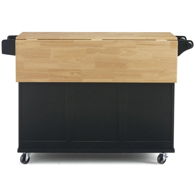 Homestyles Dolly Madison Wood Kitchen Cart in Black