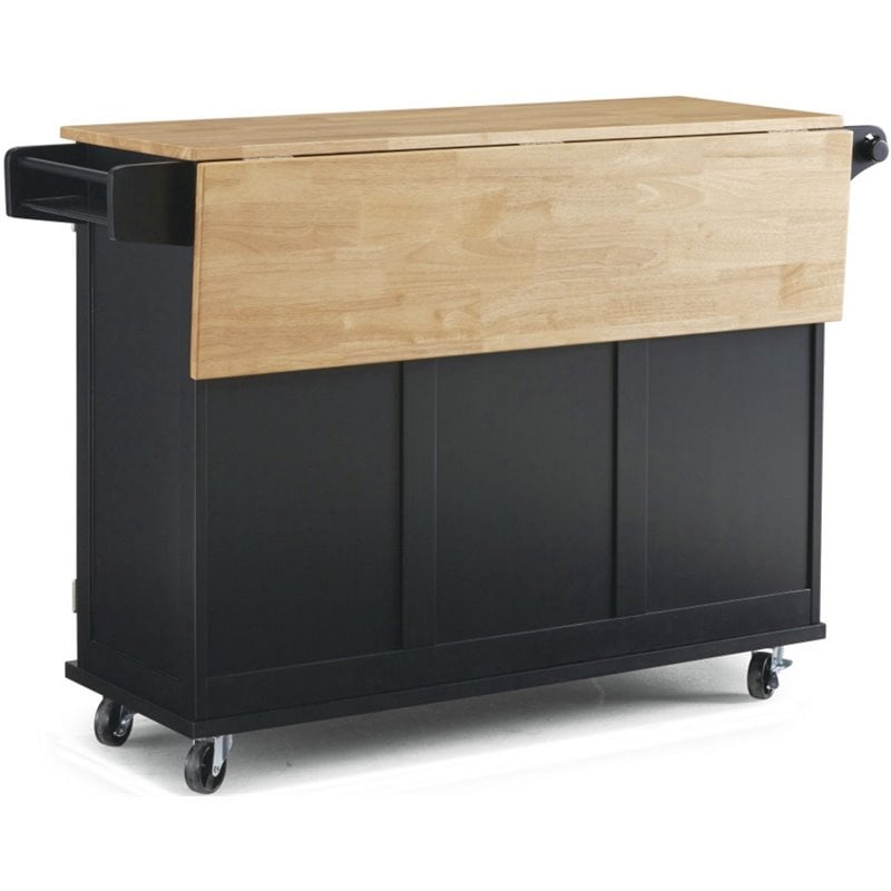 Homestyles Dolly Madison Wood Kitchen Cart in Black