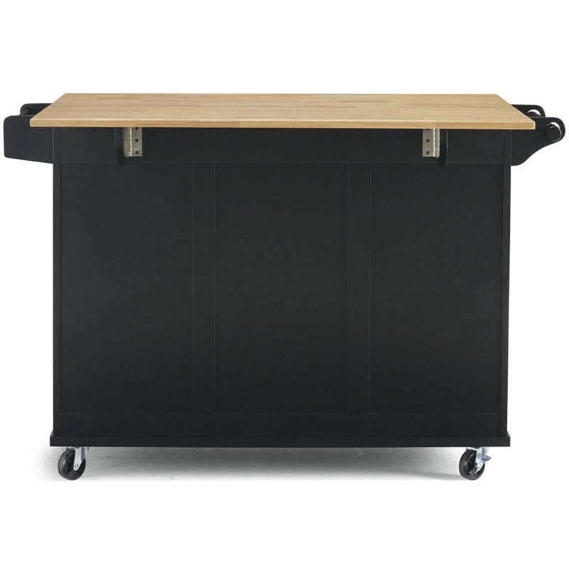Homestyles Dolly Madison Wood Kitchen Cart in Black