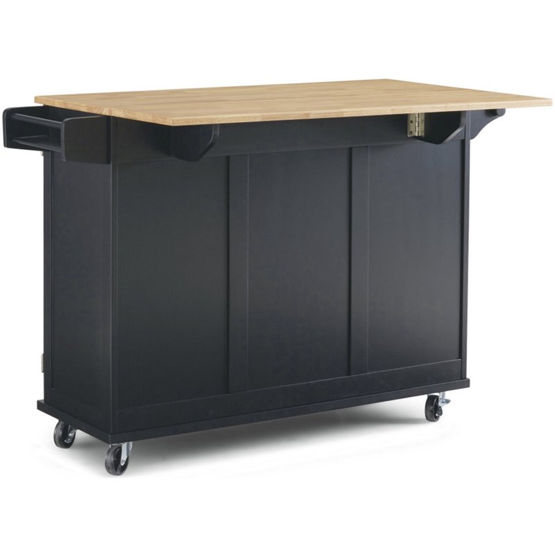 Homestyles Dolly Madison Wood Kitchen Cart in Black