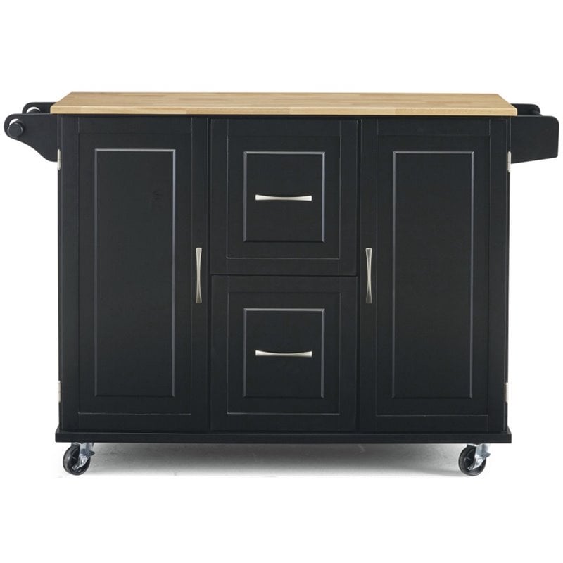 Homestyles Dolly Madison Wood Kitchen Cart in Black